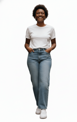 High Rise Straight Leg Jeans